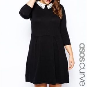 ASOS Curve Skater Dress with Lace Collar